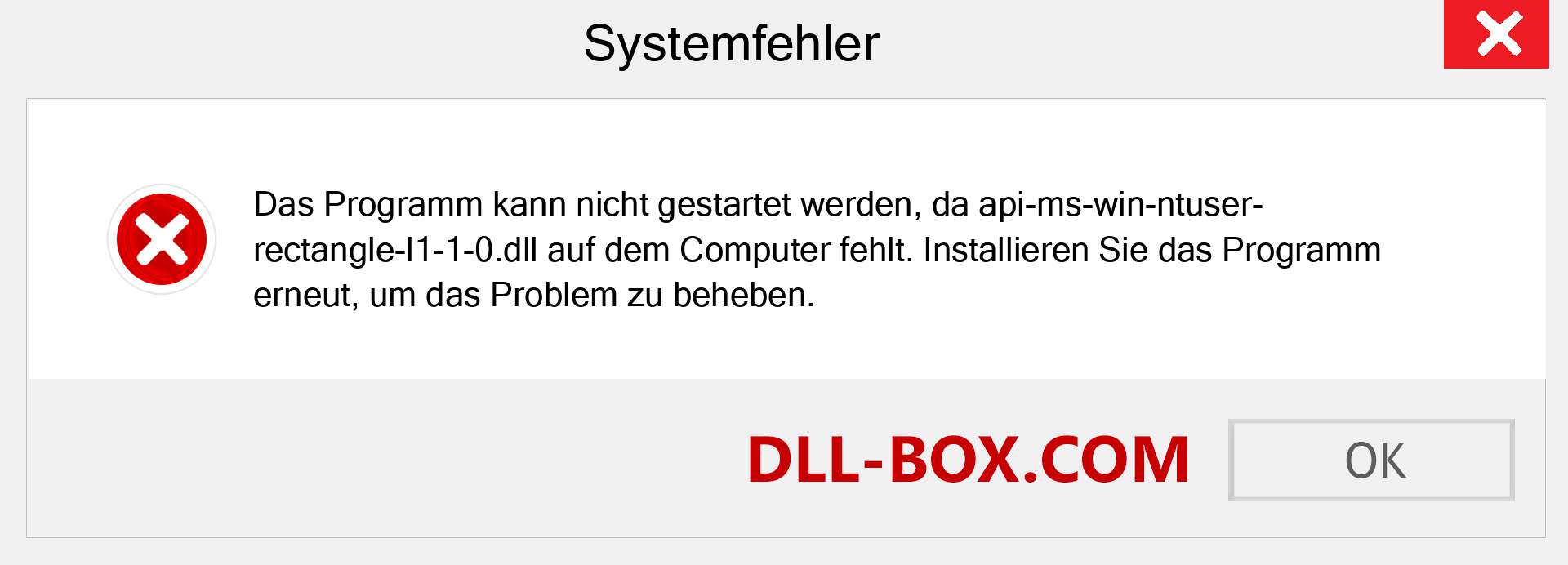 api-ms-win-ntuser-rectangle-l1-1-0.dll-Datei fehlt?. Download für Windows 7, 8, 10 - Fix api-ms-win-ntuser-rectangle-l1-1-0 dll Missing Error unter Windows, Fotos, Bildern